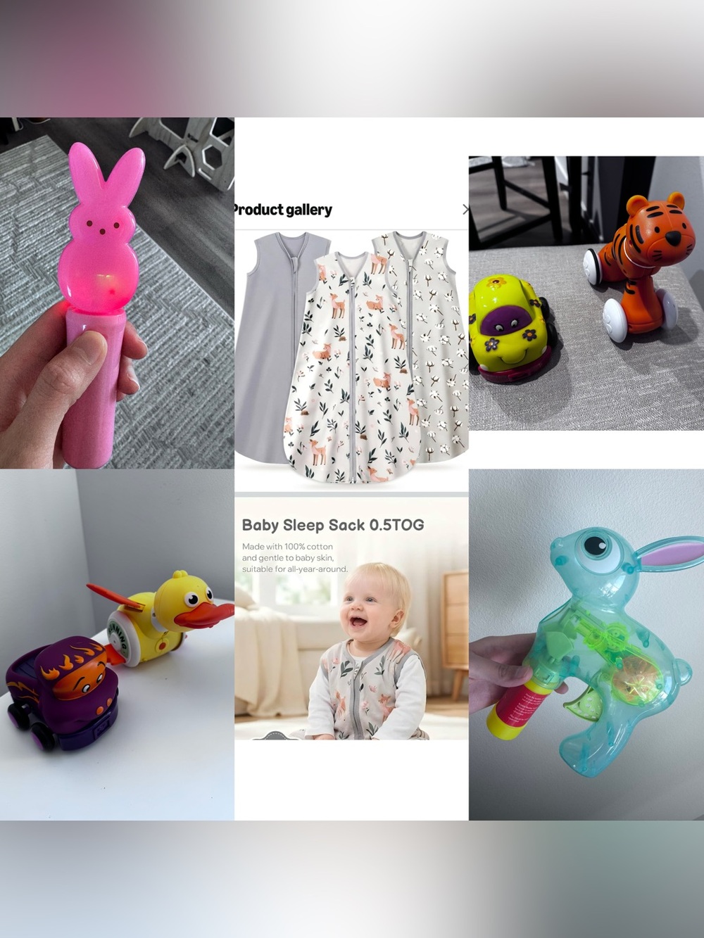 Baby Sleep Sack and toys